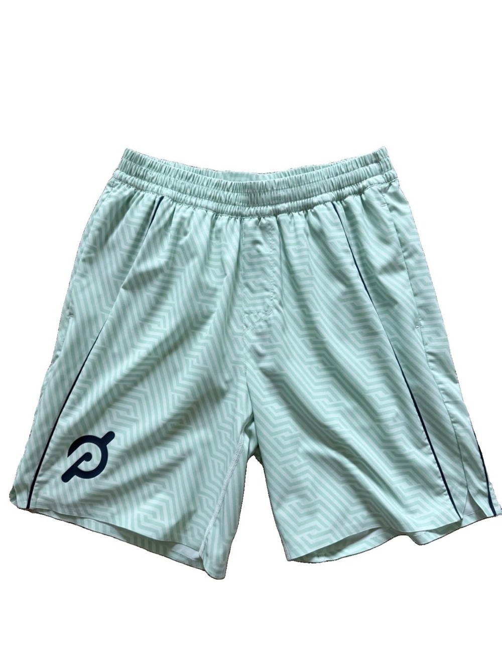 Peloton Men’s 8” Medium Athletic Graphic Shorts No Liner, Pockets, Key Stash EUC